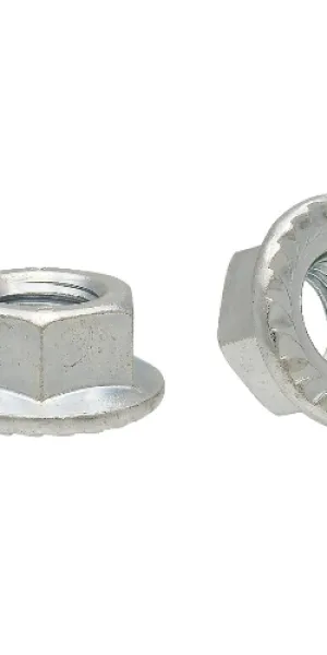 Гайка с насечкой М10 оцинкованная DIN6923 (пакет 5шт)
