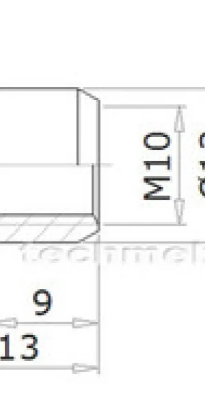 Гайка Эриксона М10 13мм, головка полукруглая D20мм (пакет 2шт)