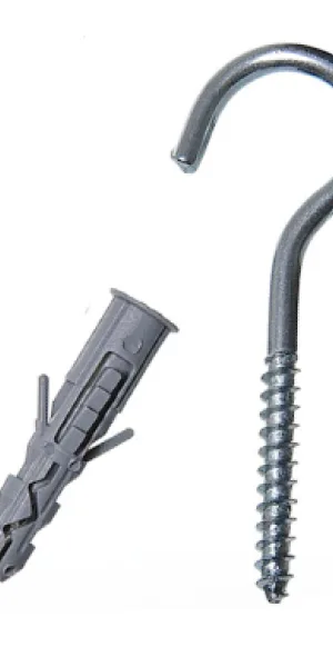 Дюбель 6х30 с крюком (полукольцо) 4х35 (пакет 5шт)