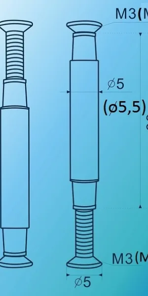 Стяжка винтовая М3 хром, для дверных ручек (пакет 2шт.)