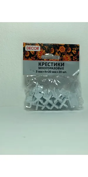 Крестики для кафеля многоразовые 3,0мм, 20шт 102-0030