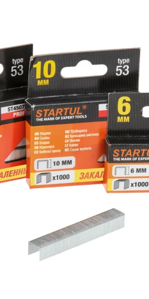 Скобы закалённые 10мм тип 53 (1000шт) STARTUL PROFI (ST4507-10)