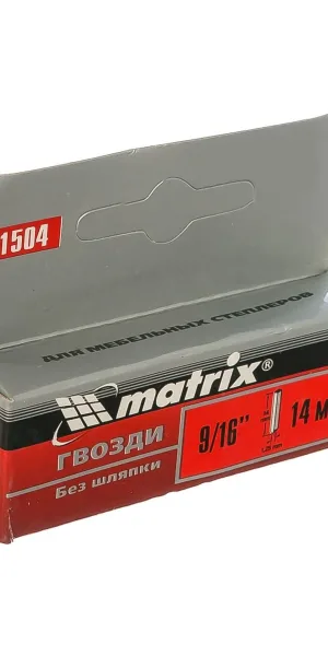 Гвозди 14мм для мебельного степлера без шляпки тип 500 1000шт Matrix 41504