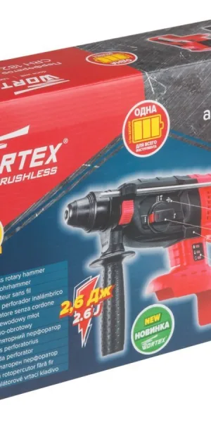 Перфоратор аккумуляторный WORTEX CRH 1824-2 18В, 2.6Дж, Б/М/Д-26/13/32, 0-4250уд/мин, без АКБ и З/У