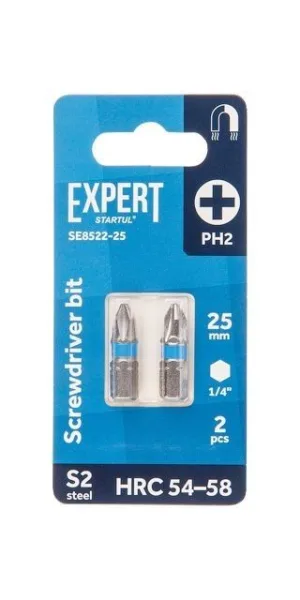 Насадка крестообразная PH2 25мм 2шт EXPERT STARTUL SE8522-25