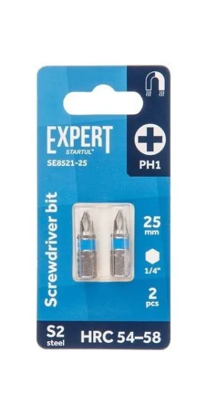 Насадка крестообразная PH1 25мм 2шт EXPERT STARTUL SE8521-25
