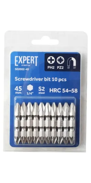 Насадка крестообразная PH2-PZ2 45мм 10шт EXPERT STARTUL SE8902-45