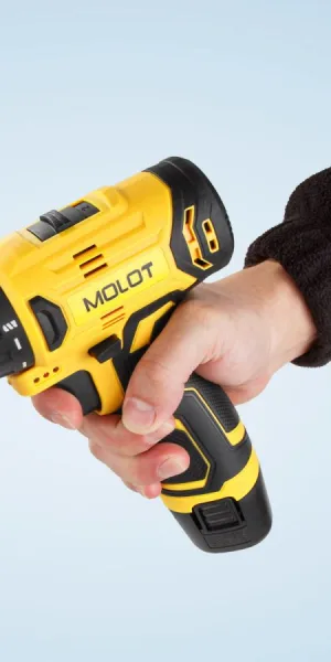 Дрель аккумуляторная Шуруповерт MOLOT MBD 1213 DLi 12В, 32Н*м, 2х2А*ч кейс 1335567