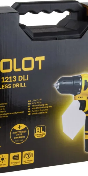 Дрель аккумуляторная Шуруповерт MOLOT MBD 1213 DLi 12В, 32Н*м, 2х2А*ч кейс 1335567