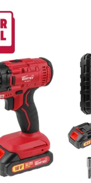Дрель аккумуляторная Шуруповерт WORTEX BD LX 1820 Li в кейсе ALL1 18В 2 акк 2.0 А/ч Li-Ion 0329076