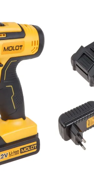 Дрель аккумуляторная Шуруповерт MOLOT MBD 1215-1 DLi 12В, 25Н*м, 2х1.5А*ч коробка 1335613