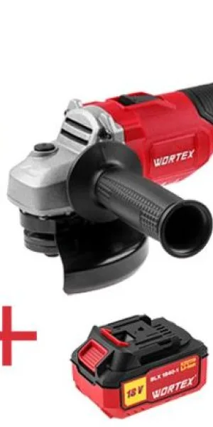 Углошлифовальная машина (Болгарка) аккумуляторная WORTEX CAG 1812-1 E 125мм, 18В, 1*4Ач и З/У 0329192