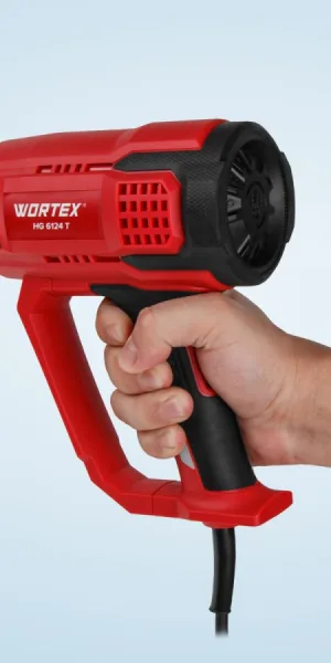Термовоздуходувка WORTEX HG 6124,набор сопл 2000Вт,2режима 60-600°С 1334742