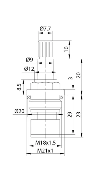 Кран-букса M18x1,5 M21 h=53мм 20 шл 90°   IDDIS 998CR532SM