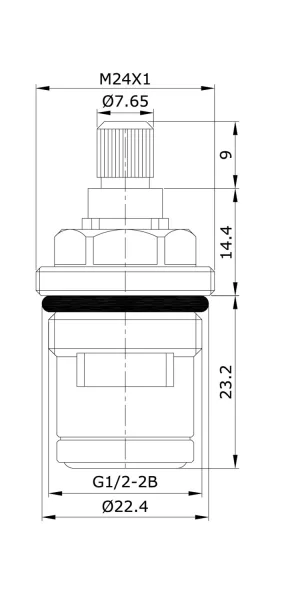 Кран-букса 1/2" M24 h=46 мм 20 шл 180° IDDIS 998CR461SM