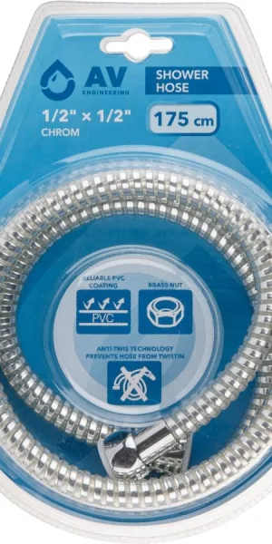Шланг для душа AV Engineering 175см PVC 1/2" хром AVSSS-111
