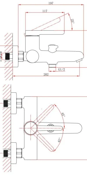 Смеситель A-five для ванны A5-0532 Lt D35 серия Lotus