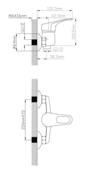 Смеситель AV Engineering для душа AVBAS5-A294-420 Lt D40 серия BAS