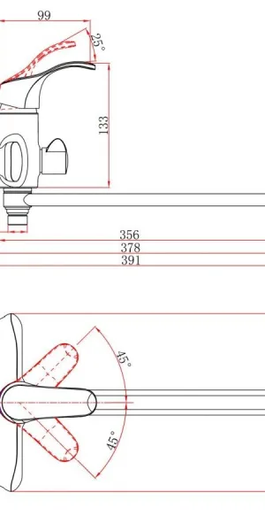Смеситель A-five для ванны A5-0233 Lt D35 серия Iris