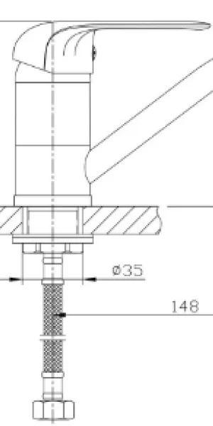 Смеситель RUSH для кухни FI1835-26 Lt D35 серия Фиджи