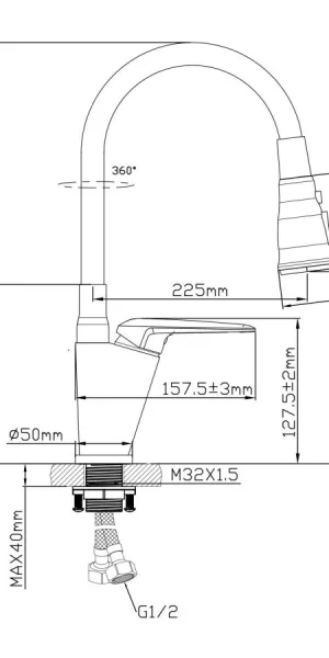 Смеситель AV Engineering для кухни с гибким изливом AVPOS4-A172-141