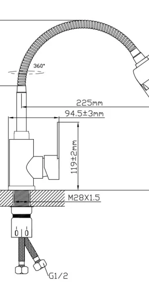 Смеситель AV Engineering для кухни с гибким изливом AVZAR4-A304-802
