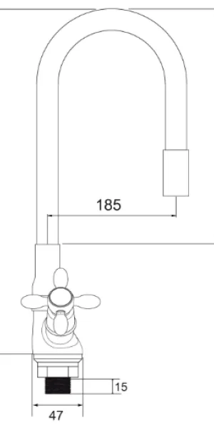 Смеситель BOOU для кухни двухвентильный BA5318-1F-E352A-B702