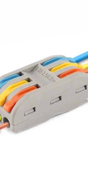 Клемма "DEFA" PCT-2-3 (Color) на 3х0,08-4/2,5 мм² проходная, на 3 направления (флажок)
