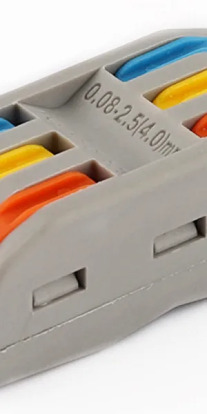 Клемма "DEFA" PCT-2-3 (Color) на 3х0,08-4/2,5 мм² проходная, на 3 направления (флажок)
