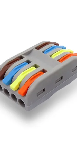 Клемма "DEFA" PCT-2-4 (Color) на 4х0,08-4/2,5 мм² проходная, на 4 направления (флажок)