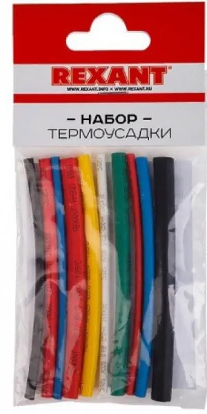 Трубка  термоусадочная набор "Rexant" №3 АССОРТИ (10шт)  29-0103