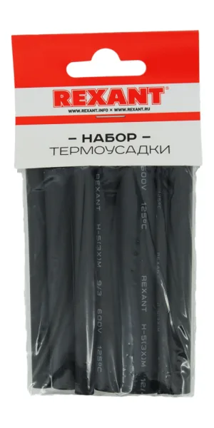 Трубка  термоусадочная набор "Rexant" №7 КЛЕЕВОЙ (10шт)  29-0107