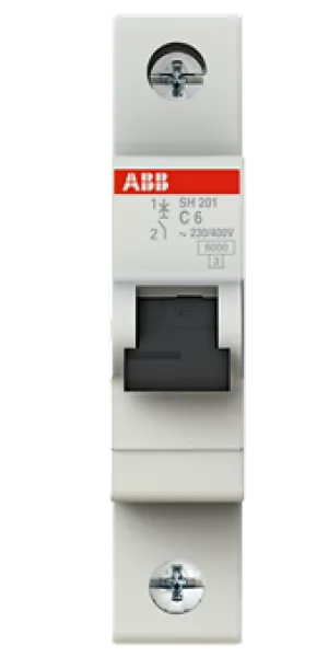 Автоматический выключатель ABB SH201 1п C  6А 6кА 2CDS211001R0064 модульный
