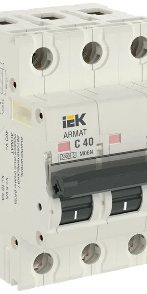 Автоматический выключатель ИЭК Armat 3п С 40А M06N 6кА IEK AR-M06N-3-C040