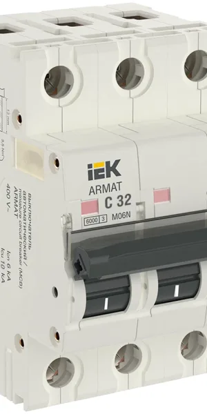 Автоматический выключатель ИЭК Armat 3п С 32А M06N 6кА IEK AR-M06N-3-C032