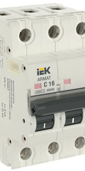 Автоматический выключатель ИЭК Armat 3п С 16А M06N 6кА IEK AR-M06N-3-C016