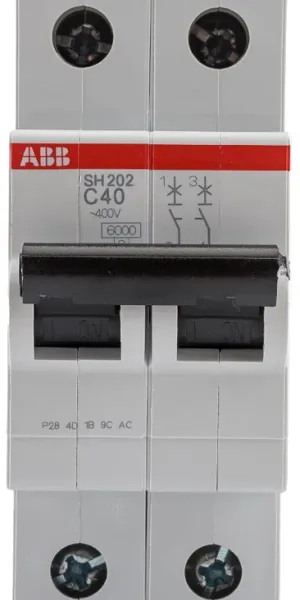 Автоматический выключатель ABB SH202 2п C 40А 6кА 2CDS212001R0404 модульный