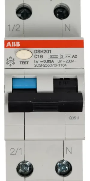 Автоматический выключатель дифференциального тока ABB 16А DSH201 30мА тип AC 2CSR255070R1164