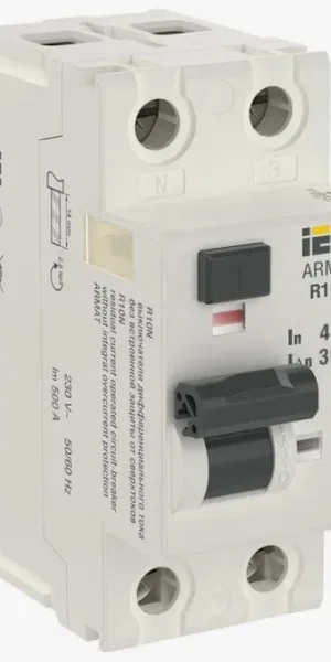 Автоматический выключатель IEK ARMAT УЗО 2П 40А 30mA ВДТ R10N тип AC 10кА AR-R10N-2-040C030