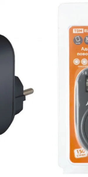 Адаптер универсальный поворотный с/з 250В 16А + 2USB 2.1A чёрный TDM SQ1806-0184