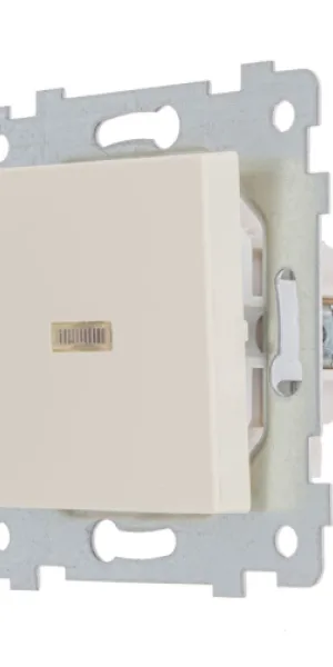 Выключатель АКСИОМА, слоновая кость, 1кл, с подсветкой С110-448, 122008