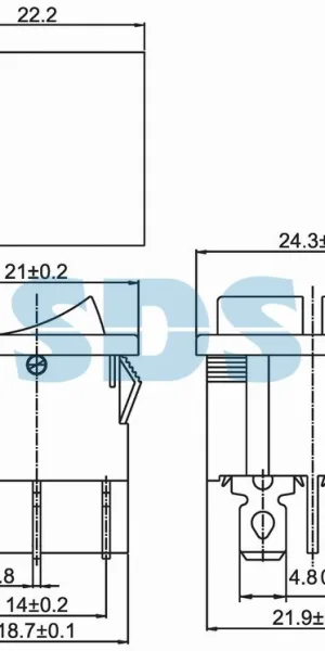 Выключатель клавишный REXANT 36-2160 ON-OFF 250V 6А (6с) Mini, двойной, красный с подсветкой