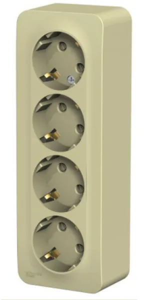 Розетка "SchE" Blanca О/У 4м с/з 16А IP20 бежевая BLNRA011417