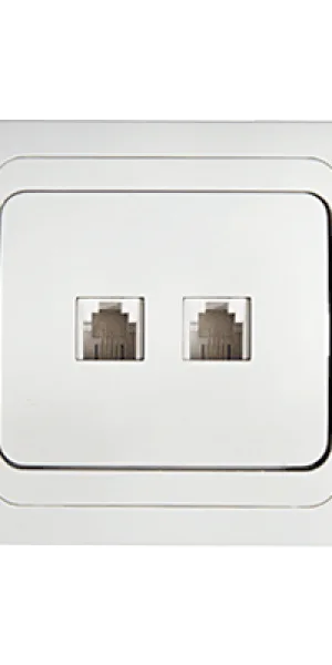 Розетка IN HOME, CLASSICO С/У, 2м, ПК, RJ-45, 2136, IN HOME белая 4690612018300