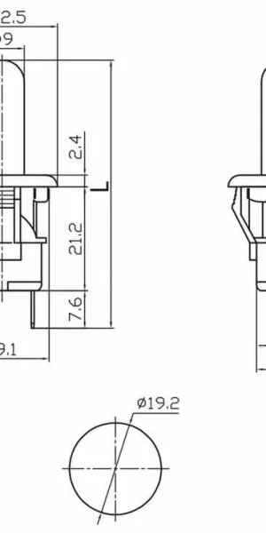 Выключатель кнопка REXANT 36-3021 ON-(OFF) 250V 2.5А (2с) мебельный