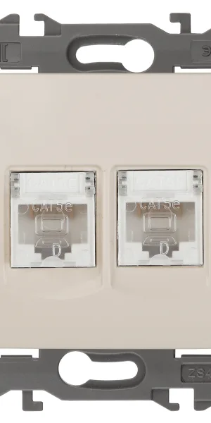 Розетка ЭРА Elegance ПК RJ45, двойная, IP20 слоновая кость 14-3108-02, Б0034309