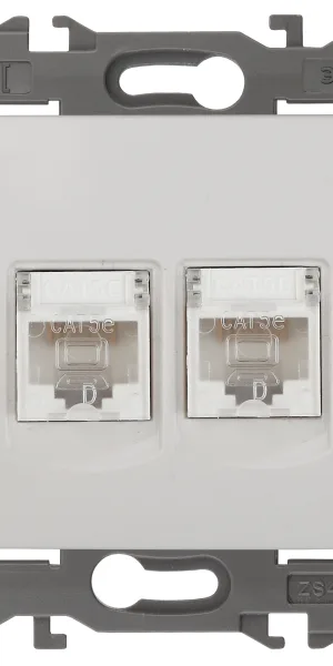 Розетка ЭРА Elegance ПК RJ45, двойная, IP20 белая 14-3108-01, Б0034308