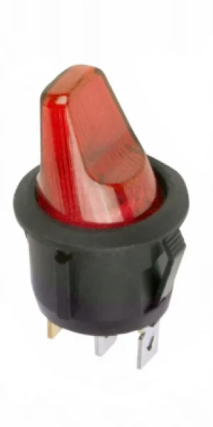 Выключатель клавишный REXANT 36-2590 ON-OFF 12V 16А (3с) круглый, красный с подсветкой