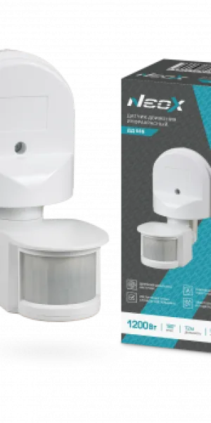 Датчик движения инфракрасный ДД 08Б 1200Вт 180° 12м IP44 белый NEOX 4690612053325