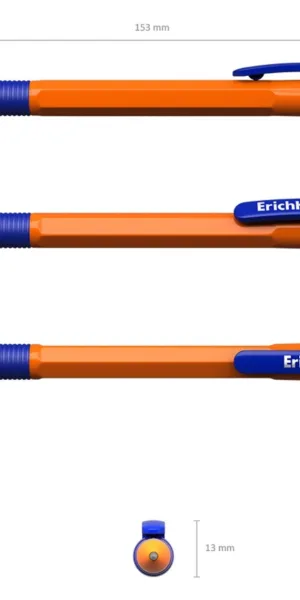 Ручка шариковая автоматическая Erich Krause R-301 Orange Matic & Grip синяя 0.7мм 4639465
